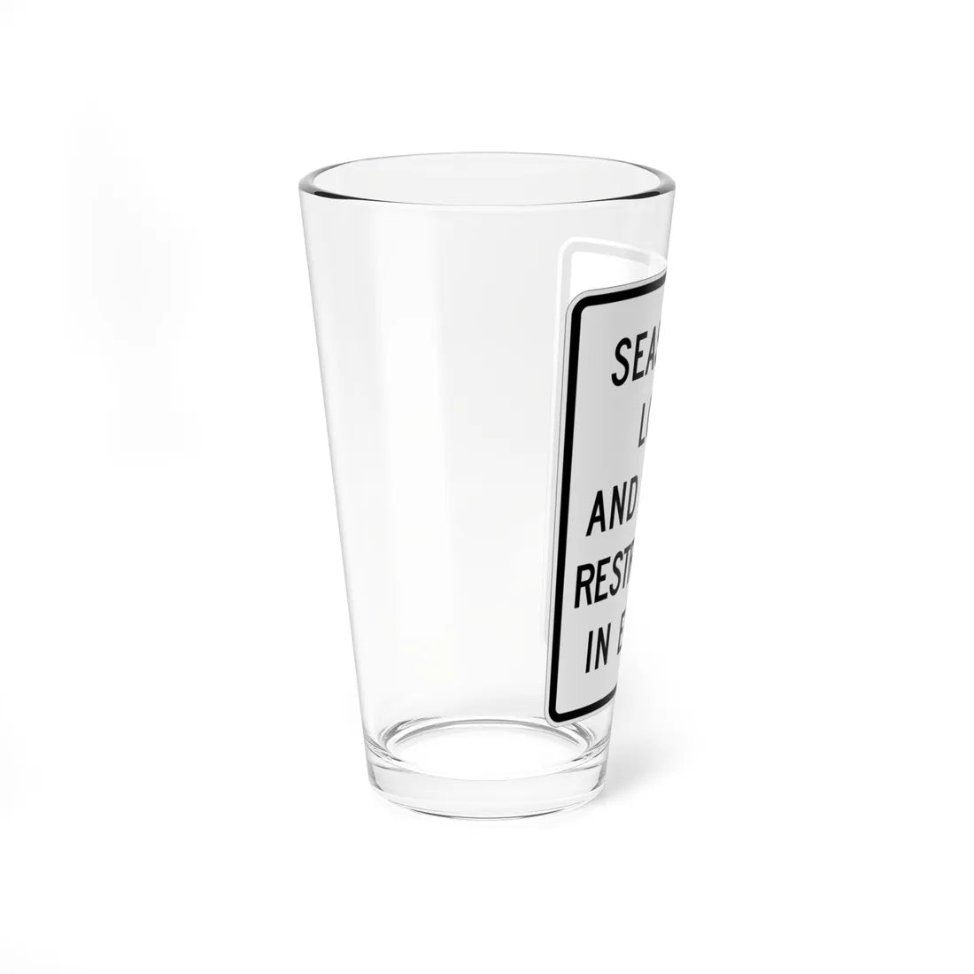 MUTCD-MI R12-8 (Michigan) (Road Sign) Pint Glass 16oz - Go Mug Yourself