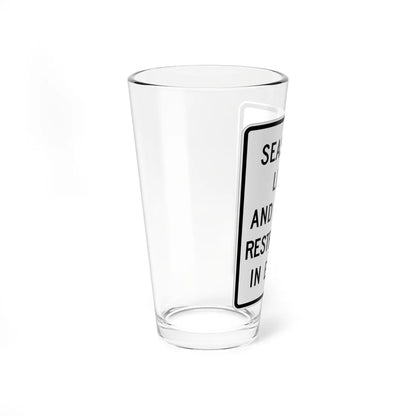 MUTCD-MI R12-8 (Michigan) (Road Sign) Pint Glass 16oz - Go Mug Yourself