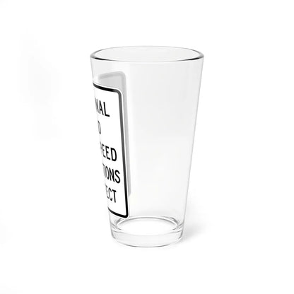 MUTCD-MI R12-8 (Michigan) (Road Sign) Pint Glass 16oz - Go Mug Yourself
