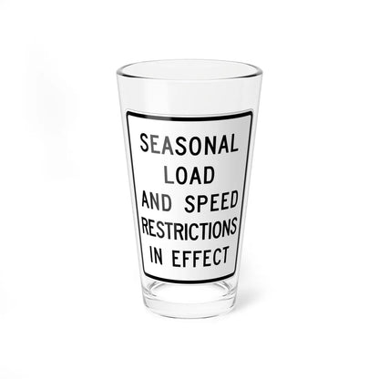 MUTCD-MI R12-8 (Michigan) (Road Sign) Pint Glass 16oz - Go Mug Yourself