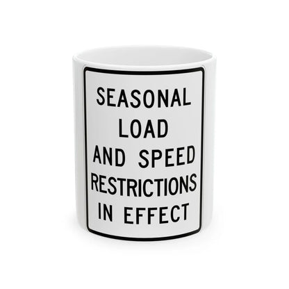 MUTCD-MI R12-8 (Michigan) (Road Sign) White Coffee Mug 11oz - Go Mug Yourself
