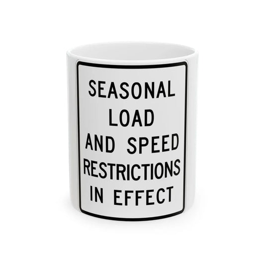 MUTCD-MI R12-8 (Michigan) (Road Sign) White Coffee Mug 11oz - Go Mug Yourself