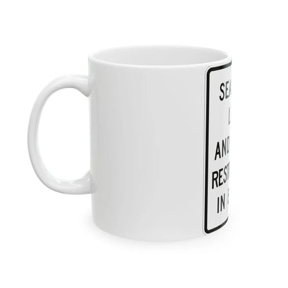 MUTCD-MI R12-8 (Michigan) (Road Sign) White Coffee Mug - Go Mug Yourself