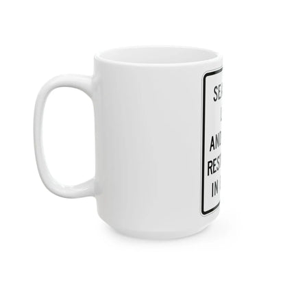 MUTCD-MI R12-8 (Michigan) (Road Sign) White Coffee Mug - Go Mug Yourself