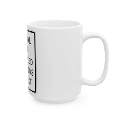MUTCD-MI R12-8 (Michigan) (Road Sign) White Coffee Mug - Go Mug Yourself