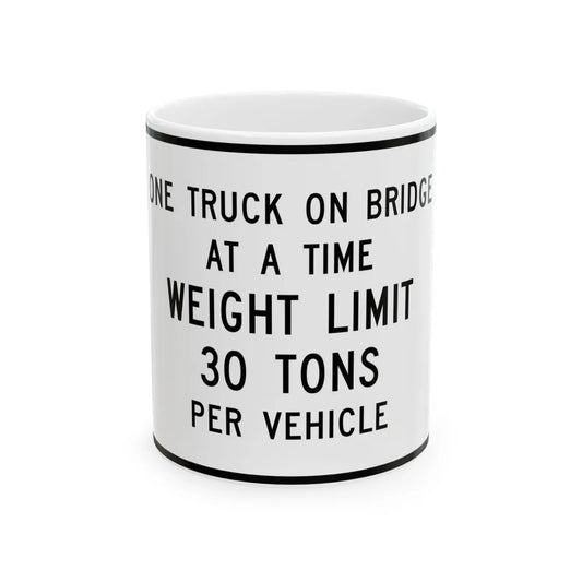 MUTCD-MI R12-9 (Michigan) (Road Sign) White Coffee Mug 11oz - Go Mug Yourself