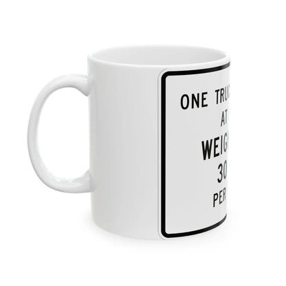 MUTCD-MI R12-9 (Michigan) (Road Sign) White Coffee Mug - Go Mug Yourself