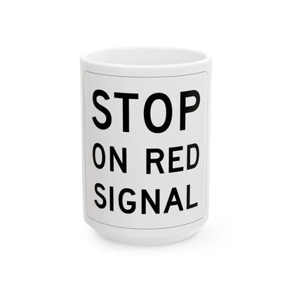 MUTCD-MI R15-5 (Michigan) (Road Sign) White Coffee Mug 15oz - Go Mug Yourself