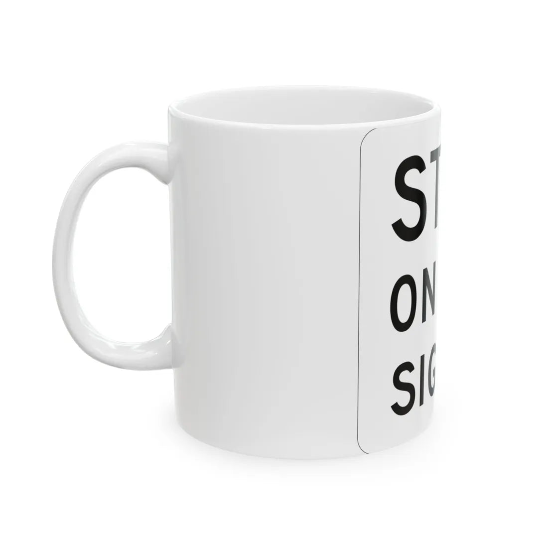 MUTCD-MI R15-5 (Michigan) (Road Sign) White Coffee Mug - Go Mug Yourself