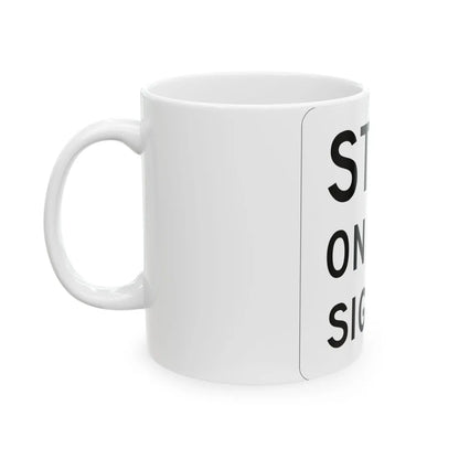 MUTCD-MI R15-5 (Michigan) (Road Sign) White Coffee Mug - Go Mug Yourself