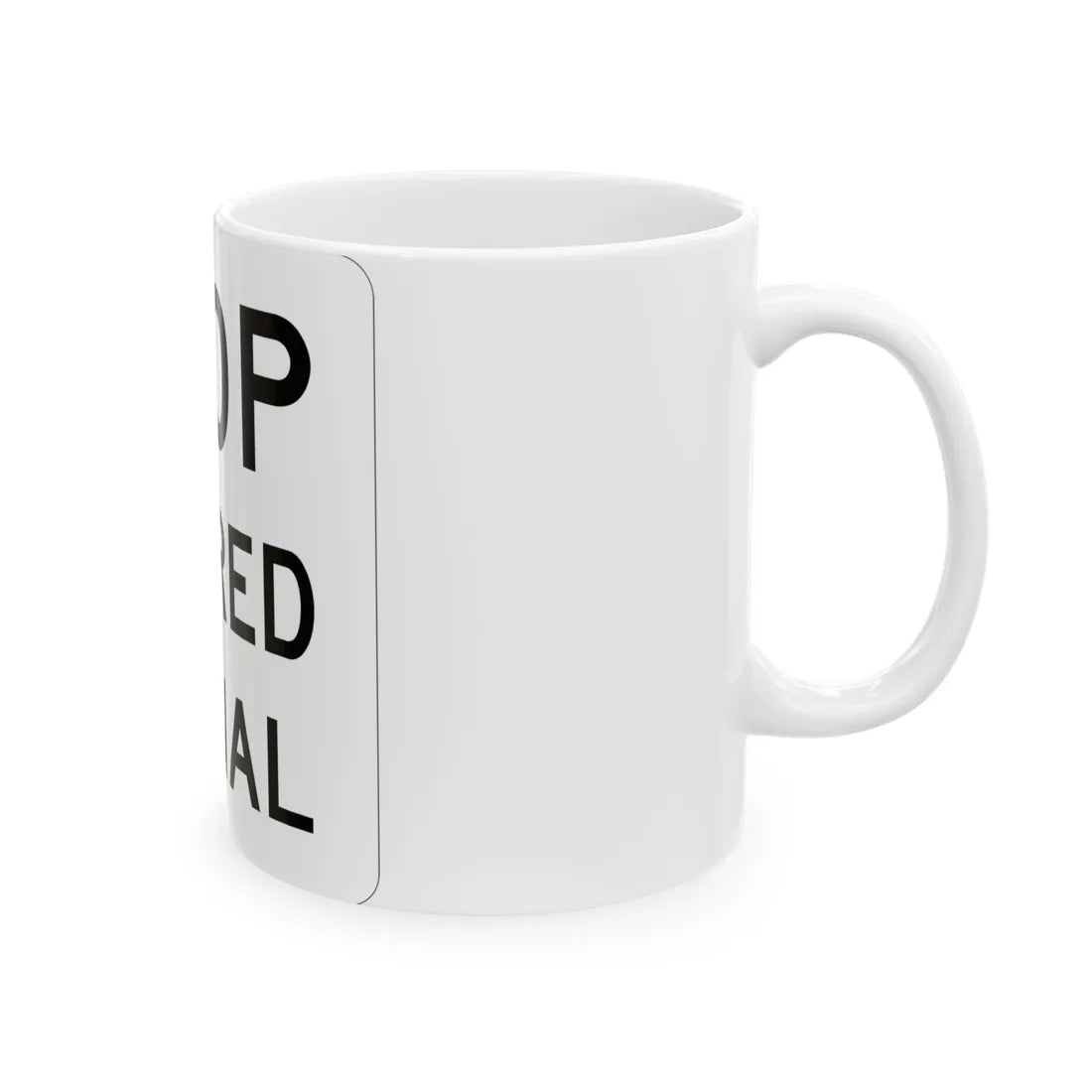 MUTCD-MI R15-5 (Michigan) (Road Sign) White Coffee Mug - Go Mug Yourself