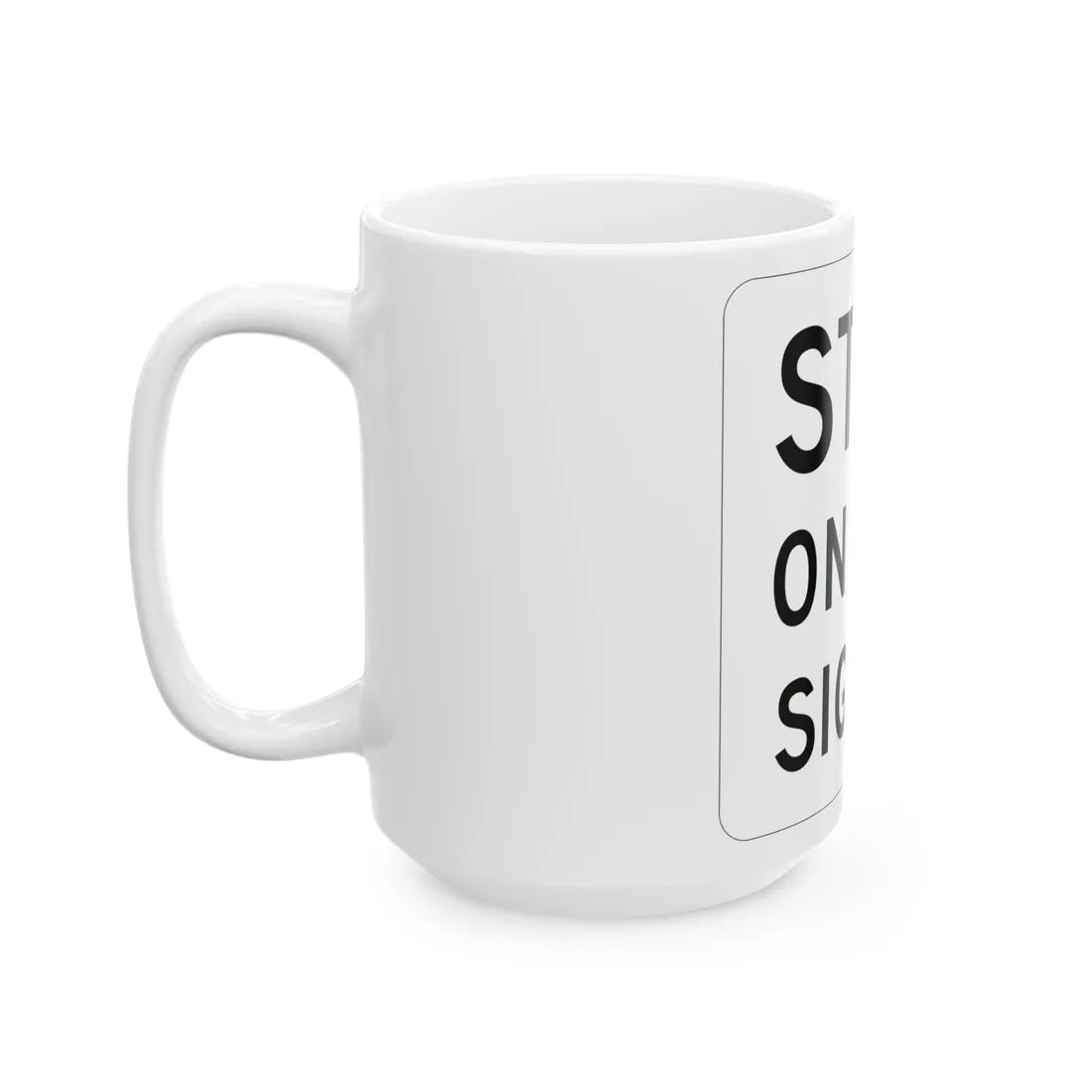 MUTCD-MI R15-5 (Michigan) (Road Sign) White Coffee Mug - Go Mug Yourself