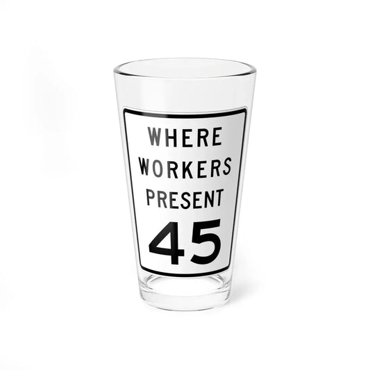 MUTCD-MI R2-1a (Michigan) (Road Sign) Pint Glass 16oz 16oz - Go Mug Yourself