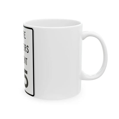 MUTCD-MI R2-1a (Michigan) (Road Sign) White Coffee Mug - Go Mug Yourself