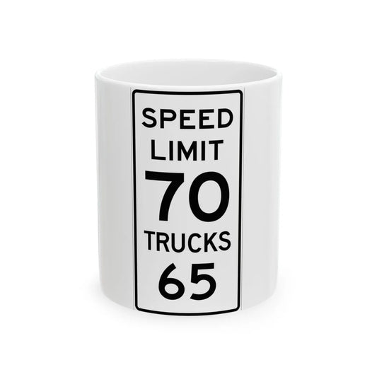 MUTCD-MI R2-4a (Michigan) (Road Sign) White Coffee Mug 11oz - Go Mug Yourself