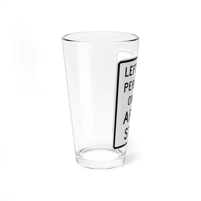 MUTCD-MI R3-30a (Michigan) (Road Sign) Pint Glass 16oz - Go Mug Yourself