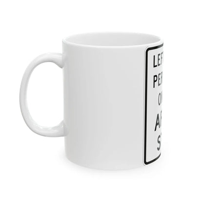 MUTCD-MI R3-30a (Michigan) (Road Sign) White Coffee Mug - Go Mug Yourself