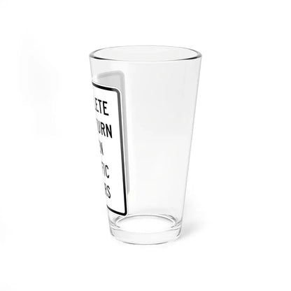 MUTCD-MI R3-30b (Michigan) (Road Sign) Pint Glass 16oz - Go Mug Yourself