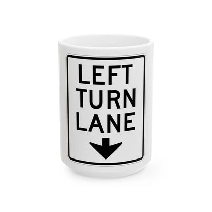 MUTCD-MI R3-32 (Michigan) (Road Sign) White Coffee Mug 15oz - Go Mug Yourself