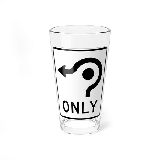 MUTCD-MI R3-5h (Michigan) (Road Sign) Pint Glass 16oz 16oz - Go Mug Yourself