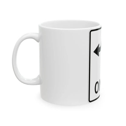 MUTCD-MI R3-5h (Michigan) (Road Sign) White Coffee Mug - Go Mug Yourself
