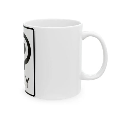 MUTCD-MI R3-5h (Michigan) (Road Sign) White Coffee Mug - Go Mug Yourself