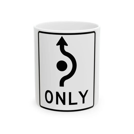 MUTCD-MI R3-5i (Michigan) (Road Sign) White Coffee Mug 11oz - Go Mug Yourself
