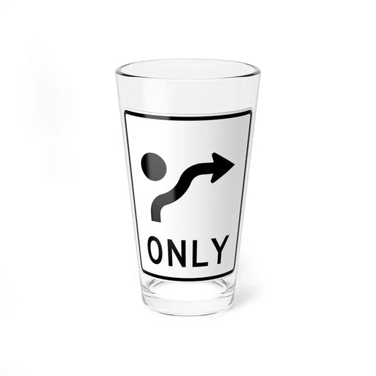 MUTCD-MI R3-5j (Michigan) (Road Sign) Pint Glass 16oz 16oz - Go Mug Yourself