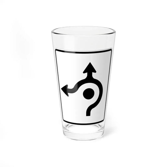 MUTCD-MI R3-5k (Michigan) (Road Sign) Pint Glass 16oz 16oz - Go Mug Yourself