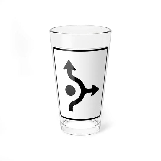 MUTCD-MI R3-5m (Michigan) (Road Sign) Pint Glass 16oz 16oz - Go Mug Yourself