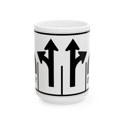 MUTCD-MI R3-8am (Michigan) (Road Sign) White Coffee Mug 15oz - Go Mug Yourself