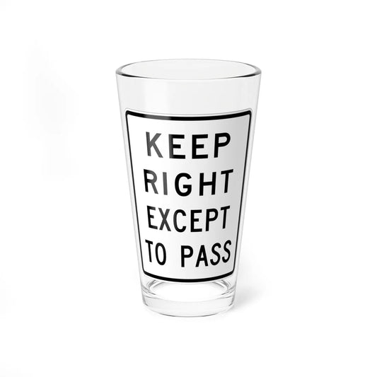 MUTCD-MI R4-16 (Michigan) (Road Sign) Pint Glass 16oz 16oz - Go Mug Yourself