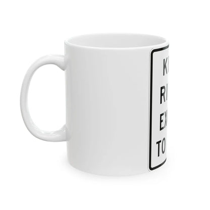 MUTCD-MI R4-16 (Michigan) (Road Sign) White Coffee Mug - Go Mug Yourself
