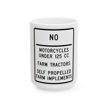 MUTCD-MI R5-12 (Michigan) (Road Sign) White Coffee Mug 15oz - Go Mug Yourself