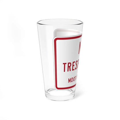 MUTCD-MI R5-15 (Michigan) (Road Sign) Pint Glass 16oz - Go Mug Yourself