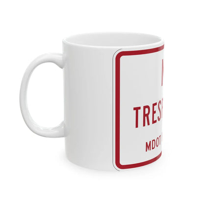 MUTCD-MI R5-15 (Michigan) (Road Sign) White Coffee Mug - Go Mug Yourself
