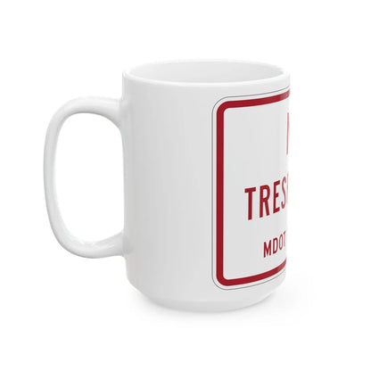 MUTCD-MI R5-15 (Michigan) (Road Sign) White Coffee Mug - Go Mug Yourself