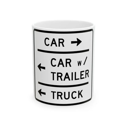 MUTCD-MI R5-16 (Michigan) (Road Sign) White Coffee Mug 11oz - Go Mug Yourself