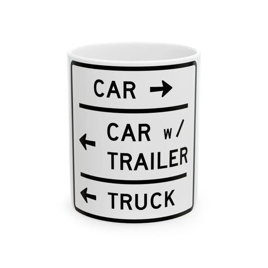 MUTCD-MI R5-16 (Michigan) (Road Sign) White Coffee Mug 11oz - Go Mug Yourself