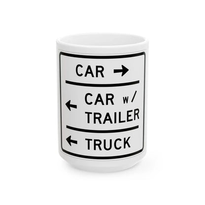 MUTCD-MI R5-16 (Michigan) (Road Sign) White Coffee Mug 15oz - Go Mug Yourself