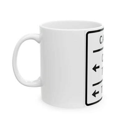 MUTCD-MI R5-16 (Michigan) (Road Sign) White Coffee Mug - Go Mug Yourself