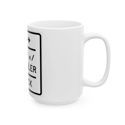 MUTCD-MI R5-16 (Michigan) (Road Sign) White Coffee Mug - Go Mug Yourself