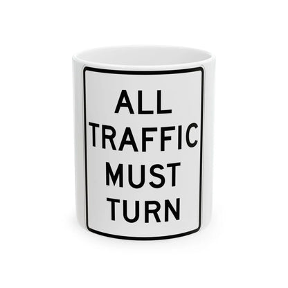 MUTCD-MI R6-11 (Michigan) (Road Sign) White Coffee Mug 11oz - Go Mug Yourself
