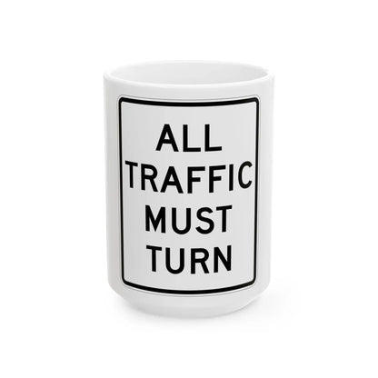 MUTCD-MI R6-11 (Michigan) (Road Sign) White Coffee Mug 15oz - Go Mug Yourself