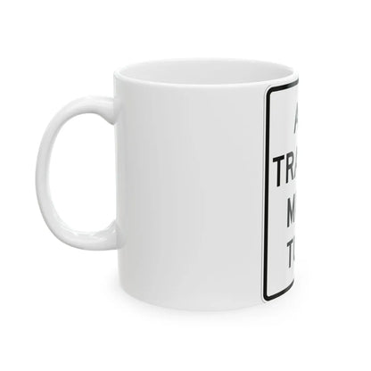 MUTCD-MI R6-11 (Michigan) (Road Sign) White Coffee Mug - Go Mug Yourself