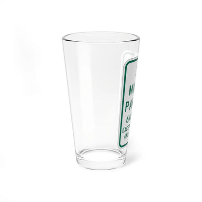 MUTCD-MI R7-10 (Michigan) (Road Sign) Pint Glass 16oz - Go Mug Yourself