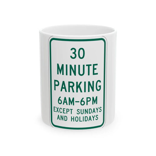 MUTCD-MI R7-10 (Michigan) (Road Sign) White Coffee Mug 11oz - Go Mug Yourself