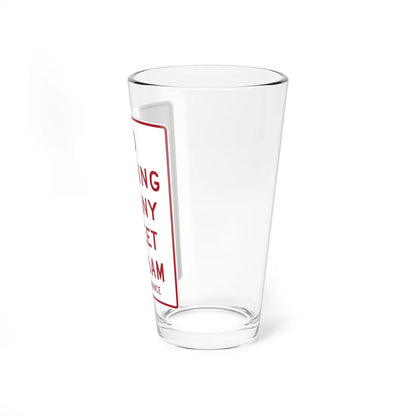 MUTCD-MI R7-13 (Michigan) (Road Sign) Pint Glass 16oz - Go Mug Yourself