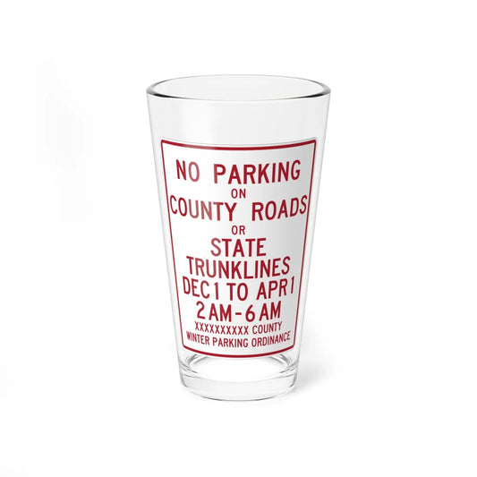 MUTCD-MI R7-13a (Michigan) (Road Sign) Pint Glass 16oz 16oz - Go Mug Yourself