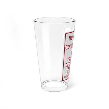 MUTCD-MI R7-13a (Michigan) (Road Sign) Pint Glass 16oz - Go Mug Yourself